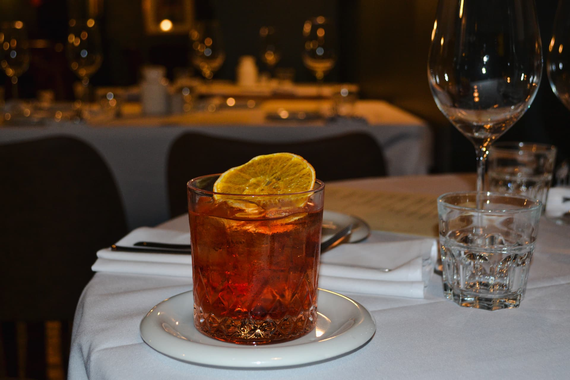 Cocktail served in The Mole Inn dining room